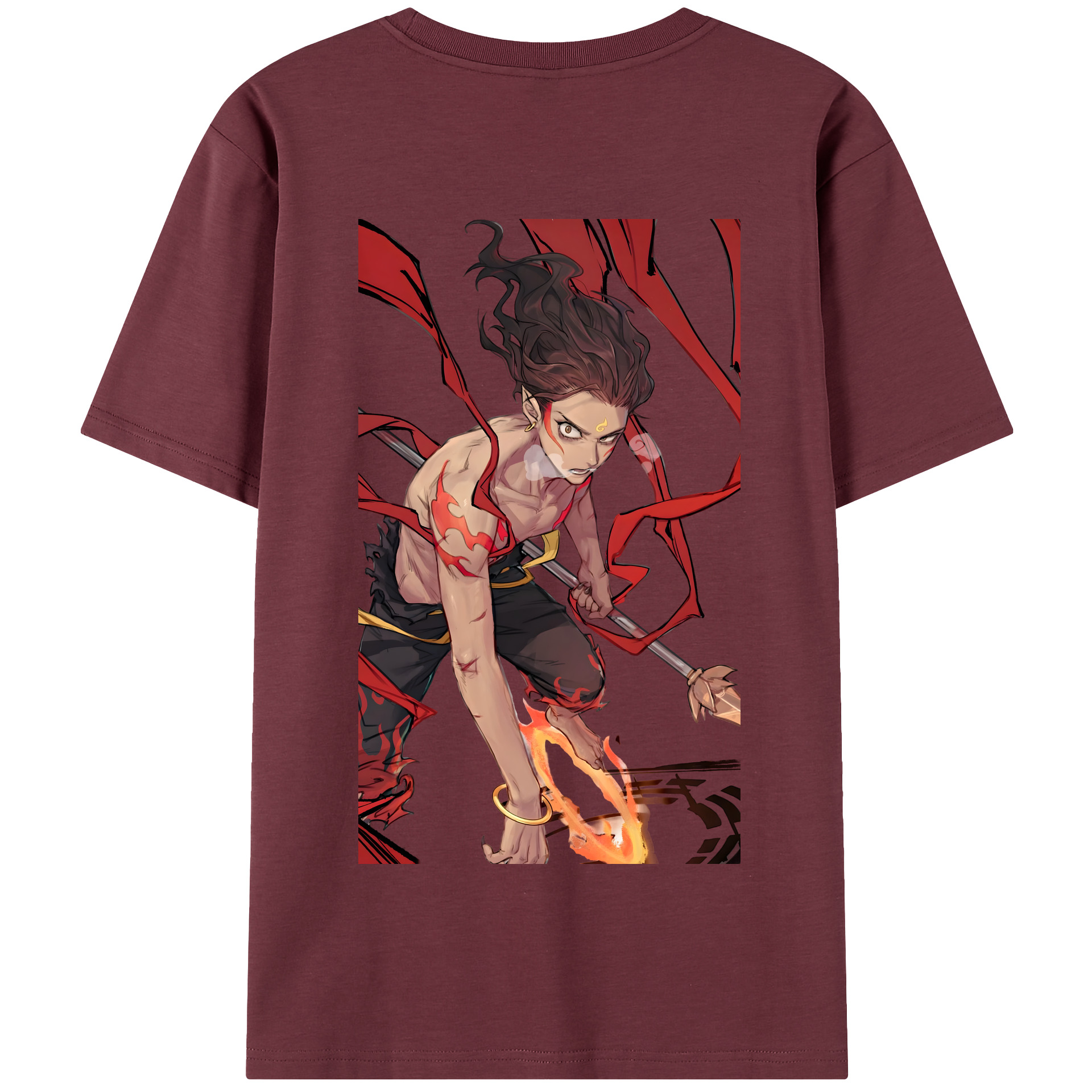 （画像用） Ne Zha 2 ナタ 魔童の大暴れ 綿100％半袖Tシャツ（背面プリント）